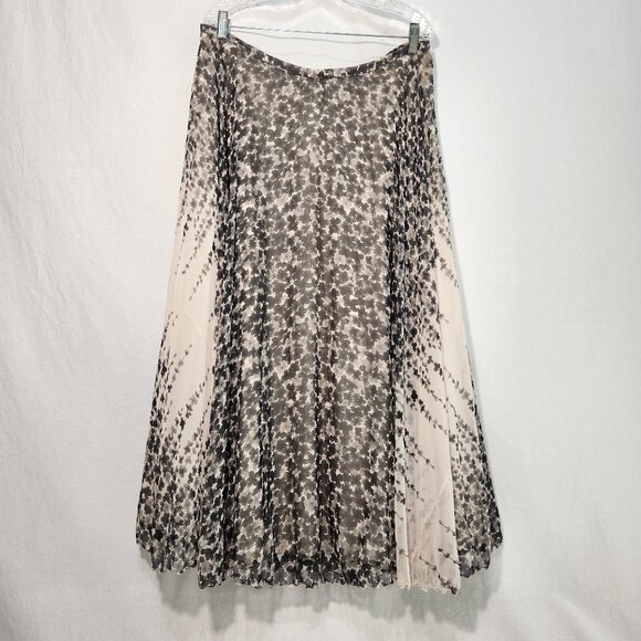 Talbots Dresses & Skirts - TALBOTS Flounce Romantic Gray/Ivory Floral Formal Maxi Skirt Size 18W LIKE NEW!